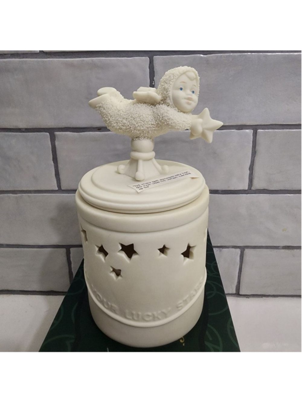 Department 56 Snowbabies "Count Your Lucky Stars" Votive Candle Holder – 2001 –